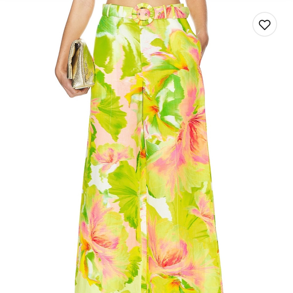 HEMANT & NANDITA Green and Pink Wide Leg Jumpsuit